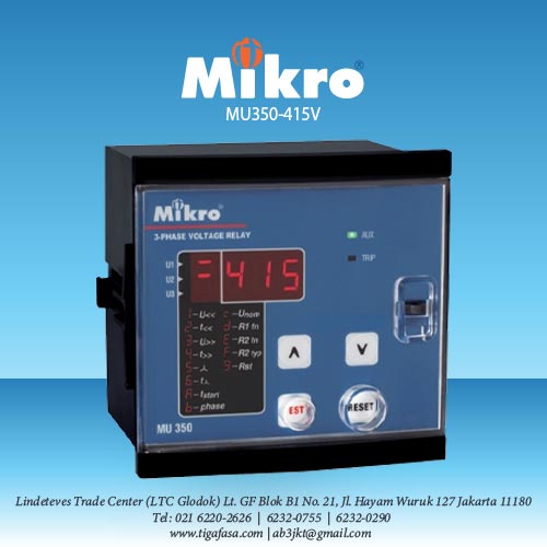 MU350-415V Voltage Relay DIN MIKRO 