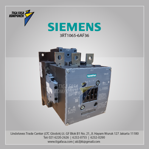 3RT1065-6AF36 MC 265 A 132 kW / 400 V AC (50-60 Hz) / DC Uc: 110-127 V