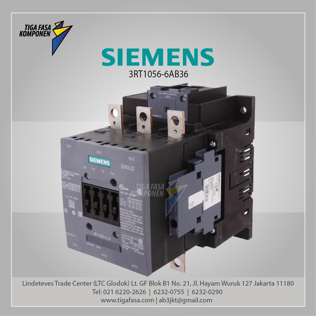 3RT1056-6AB36 MC 185 A 90 kW / 400 V AC (50-60 Hz) / DC Uc: 23-26 V