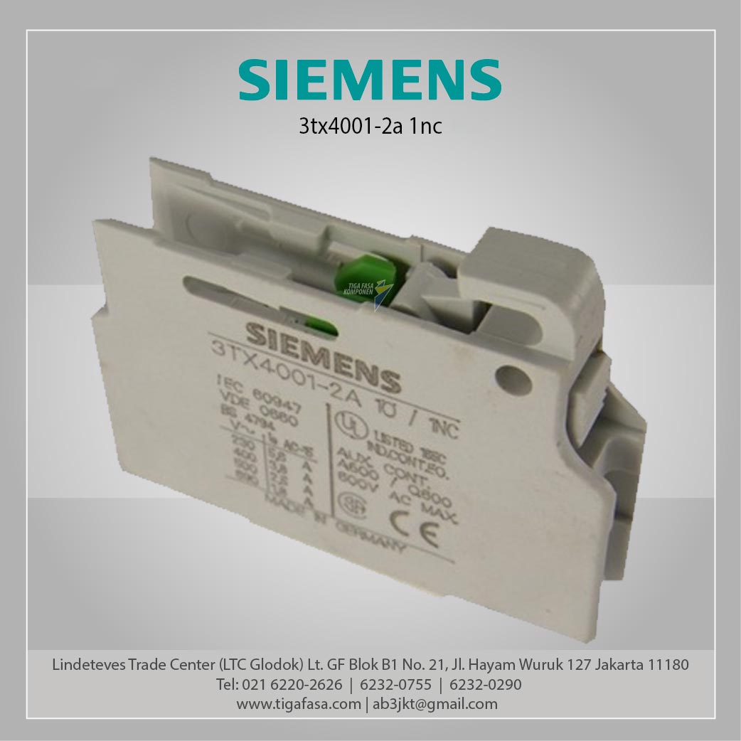 3TX4001-2A Auxiliary Contactor Switch Block 1NC 