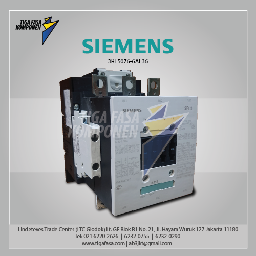 3RT5076-6AF36 MC 110...127 V AC/DC AC3 250 kW 400 V AC