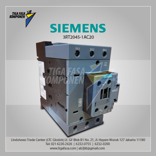3RT2045-1AC20 MC 80 A 37 kW / 400 V 3P 24 V AC 50/60 Hz