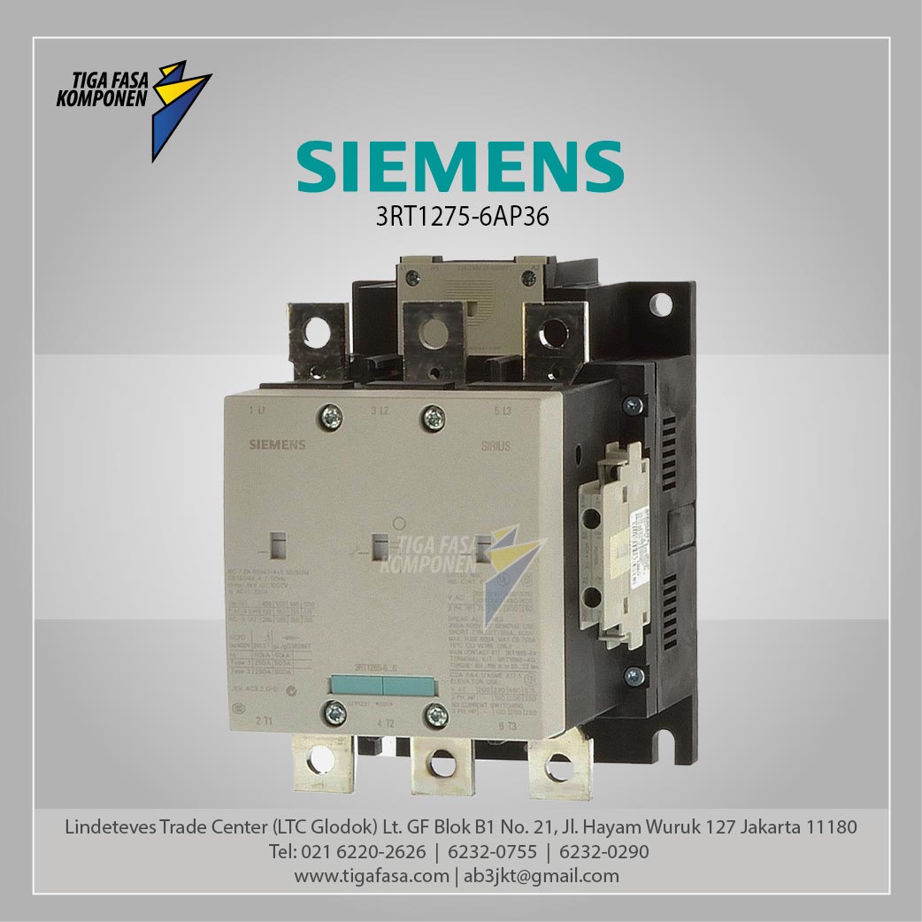 3RT1275-6AP36 MC 400 A 200 kW / 400 V, 3P Uc: 220-240 V AC(50-60 Hz) / DC
